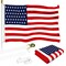 G128 Combo Pack: 6 Ft Tangle Free Aluminum Spinning Flagpole (White) & American USA 51 Stars Flag 3x5 Ft, LiteWeave Pro Series Printed 150D Polyester | Pole with Flag Included